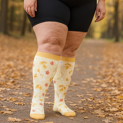 Chaussettes de compression grande taille à imprimé feuilles d'écureuil (3 paires) - image 2
