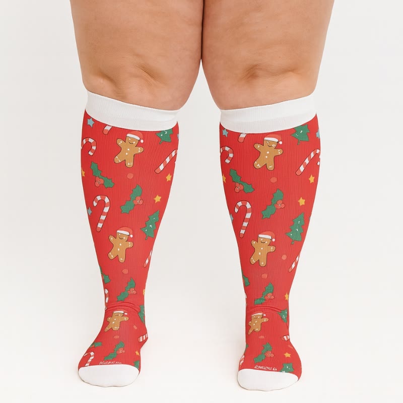 Chaussettes de compression Jolly Christmas grande taille (3 paires) - image 2