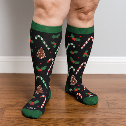 Chaussettes de compression Jolly Christmas grande taille (3 paires) - image 3