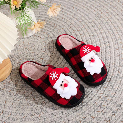 Pantoufles à carreaux Père Noël grandes tailles - image 1