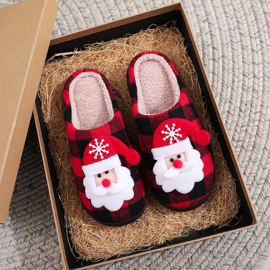 Pantoufles à carreaux Père Noël grandes tailles - Rouge - EU44-45(US10-11) - image 0