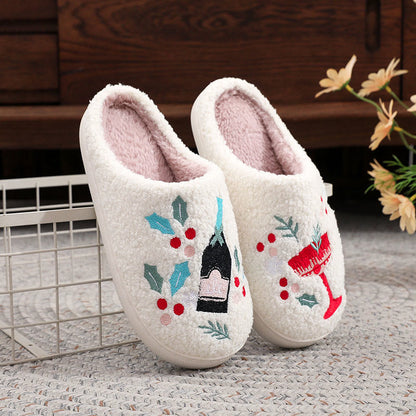 Pantoufles Plusock grandes tailles en forme de verre à vin et baies - Blanc - EU44-45(US10-11) - image 2