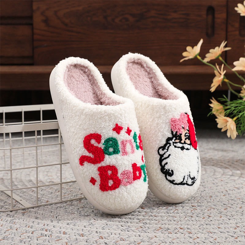 Pantoufles bébé Père Noël grandes tailles - Blanc - EU44-45(US10-11) - image 1