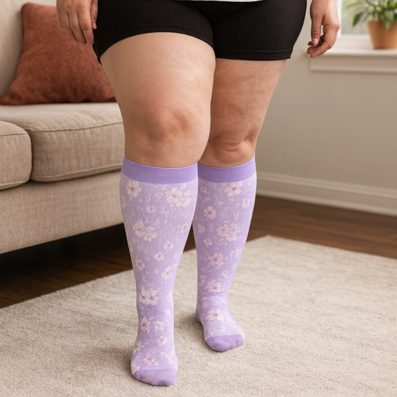 Chaussettes de compression Blossom grande taille (3 paires) - image 1