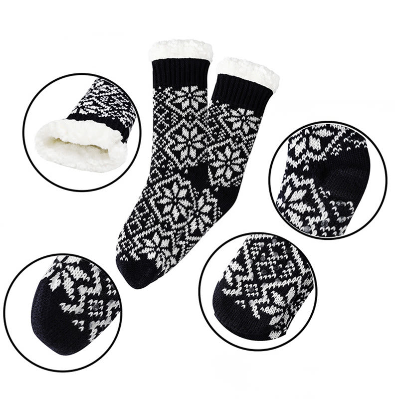 Chaussettes-chaussons de Noël à flocons de neige - image 5