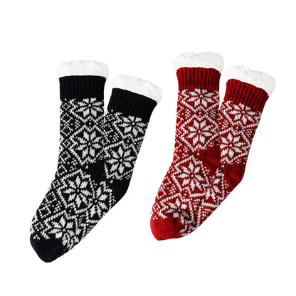 Chaussettes-chaussons de Noël à flocons de neige - image 6