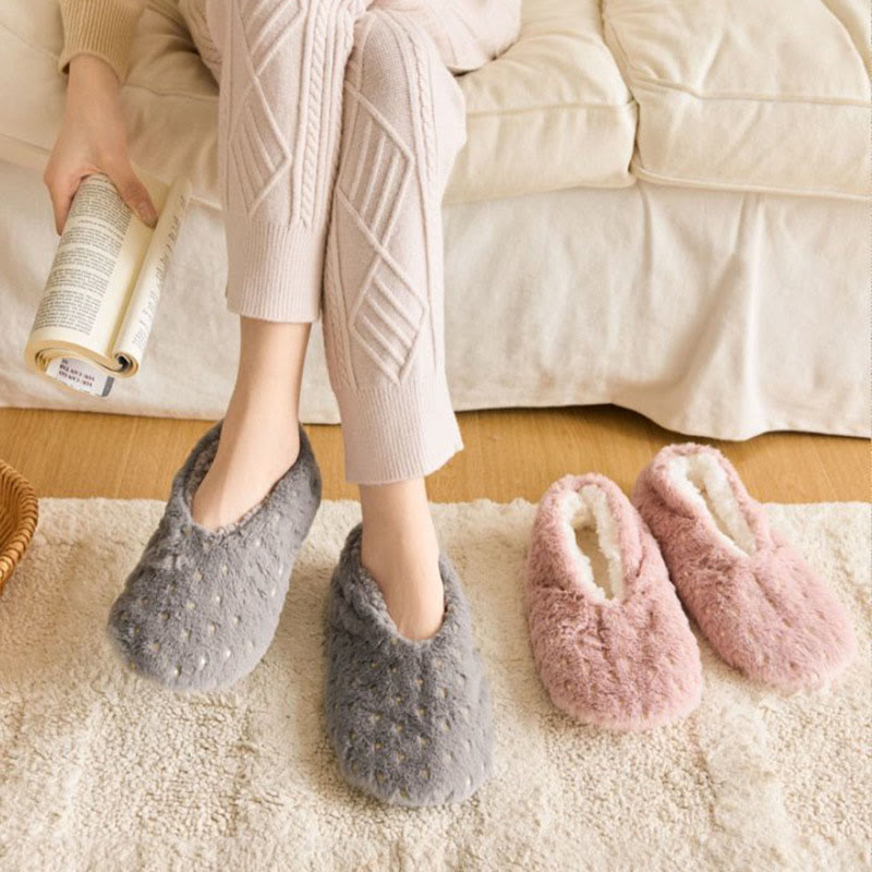 Chaussettes-chaussons à pois grande taille - image 1