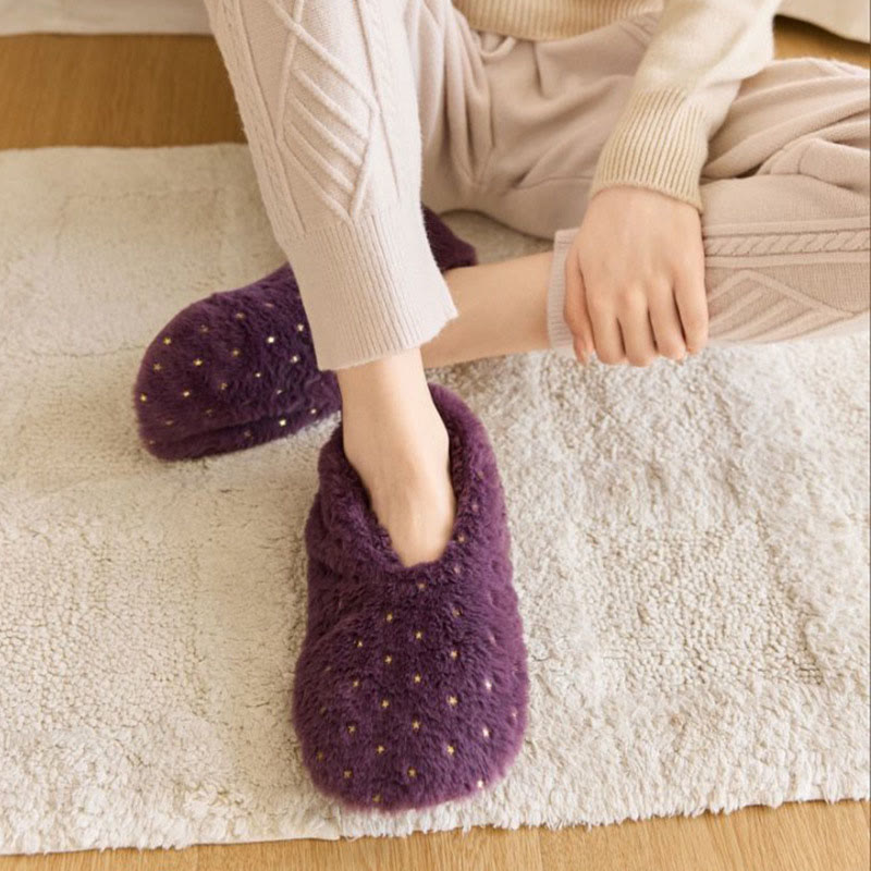 Chaussettes-chaussons à pois grande taille - image 3