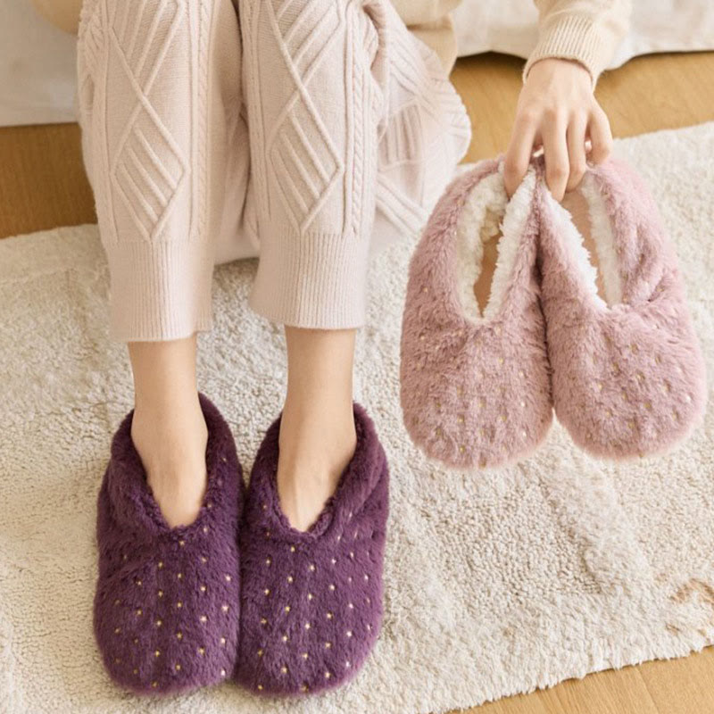 Chaussettes-chaussons à pois grande taille - image 0