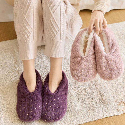 Chaussettes-chaussons à pois grande taille - image 0