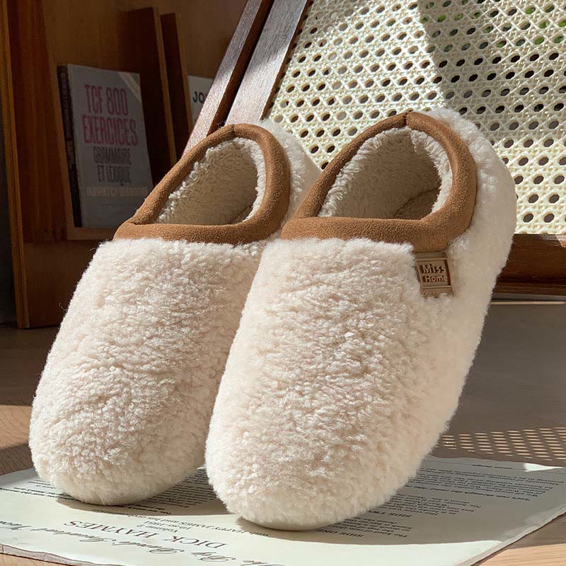 Pantoufles d'hiver grandes tailles à semelle souple - Blanc - EU46-47(US11-12) - image 9
