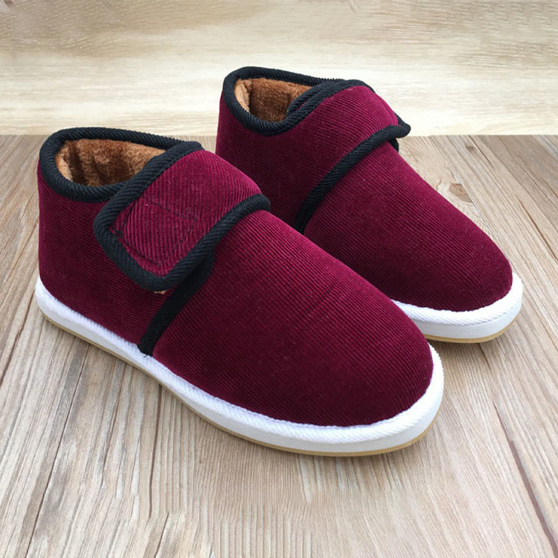 Pantoufles Plusock Grande Taille à Velcro pour une meilleure rétention de chaleur - Vin - EU42(US7.5) - image 5