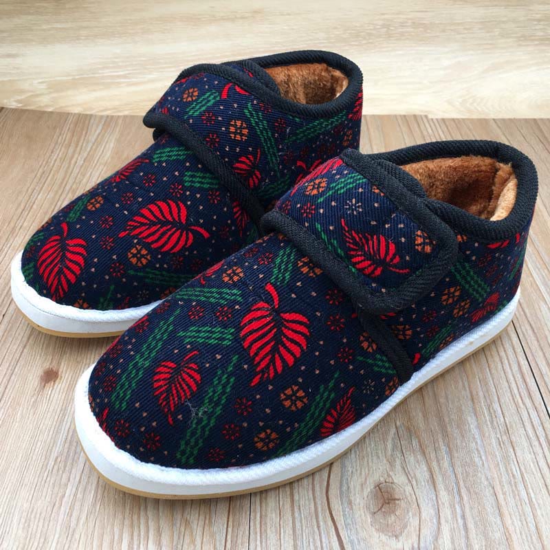 Pantoufles Plusock grande taille à motif léopard et fleurs - image 1