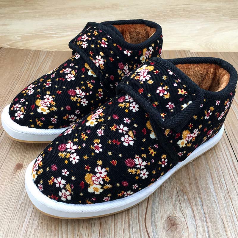 Pantoufles Plusock grande taille à motif léopard et fleurs - image 0