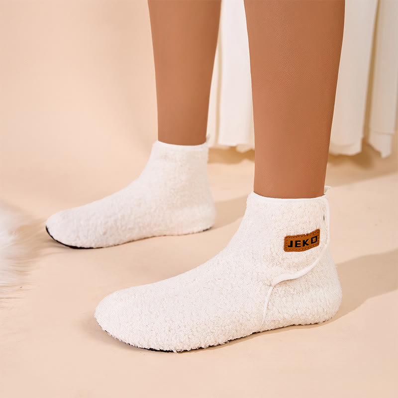 Pantoufles à scratch unies grande taille - image 0