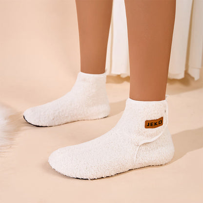 Pantoufles à scratch unies grande taille - image 0