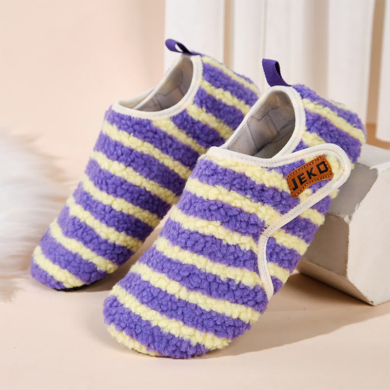 Pantoufles à rayures Velcro grande taille - Violet - EU44-45(US10-11) - image 11