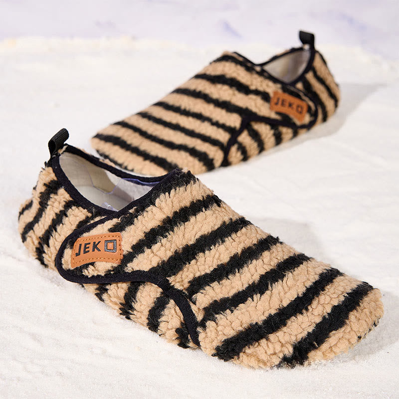 Pantoufles à rayures Velcro grande taille - Brun - EU44-45(US10-11) - image 9