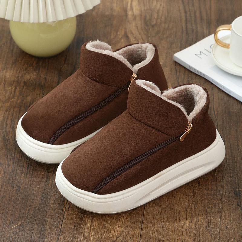 Pantoufles à fermeture éclair larges grandes tailles - Brun - EU42-43 (US7-7.5) - image 12