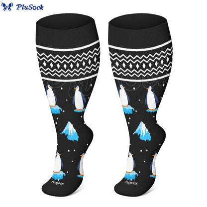 Chaussettes de compression grand format pour l'hiver, pingouins et ours polaires (3 paires) - image 2