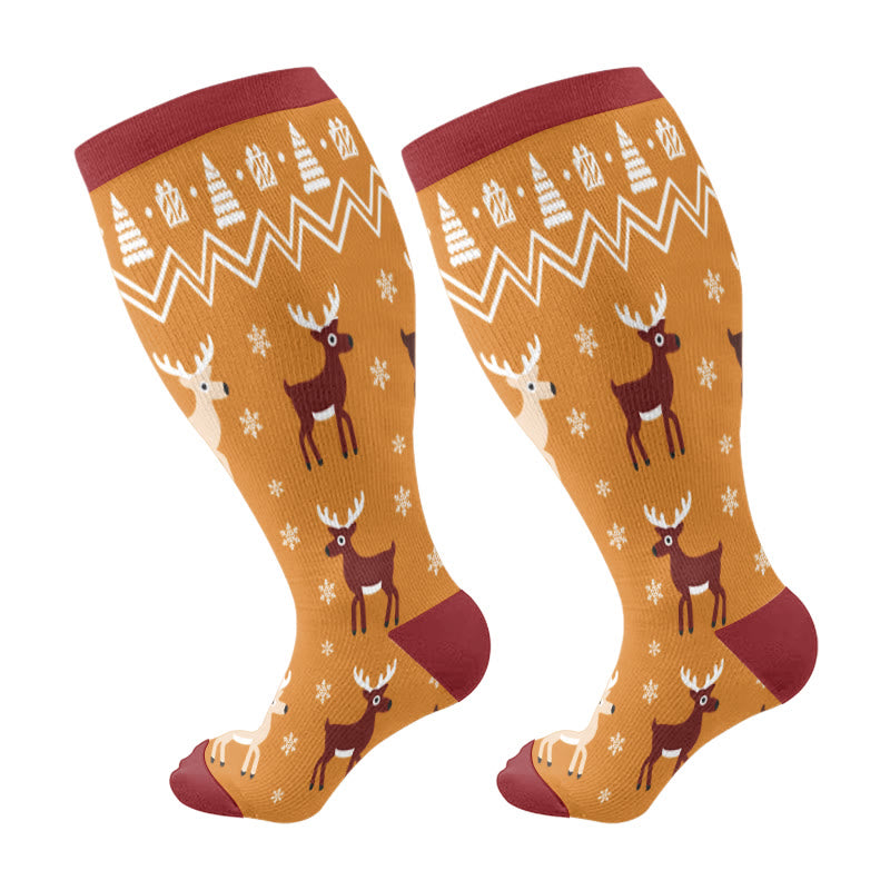 Chaussettes de compression grand format pour l'hiver, pingouins et ours polaires (3 paires) - Brun(1 Piar) - 4XL - image 7