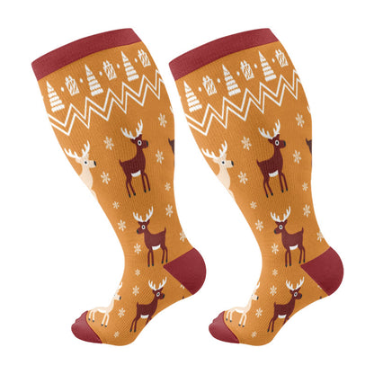 Chaussettes de compression grand format pour l'hiver, pingouins et ours polaires (3 paires) - Brun(1 Piar) - 4XL - image 7