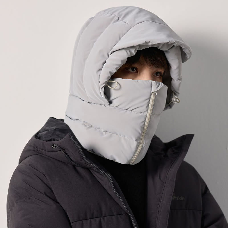 Écharpe à capuche doublée en polaire pour l'hiver - Gris clair - One Size - image 1