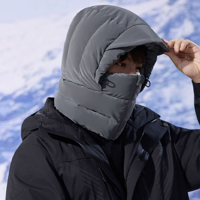 Écharpe à capuche doublée en polaire pour l'hiver - Gris foncé - One Size - image 6