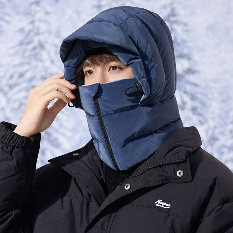 Écharpe à capuche doublée en polaire pour l'hiver - Bleu marine - One Size - image 7