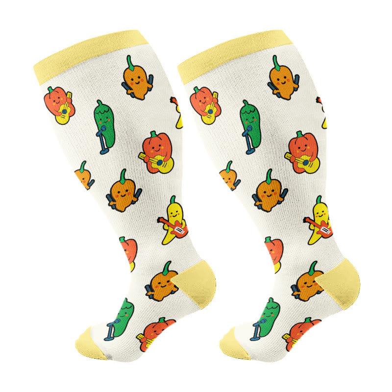 Chaussettes de compression Rock Vegetables grandes tailles (3 paires) - Jaune (1 paire) - 4XL - image 4