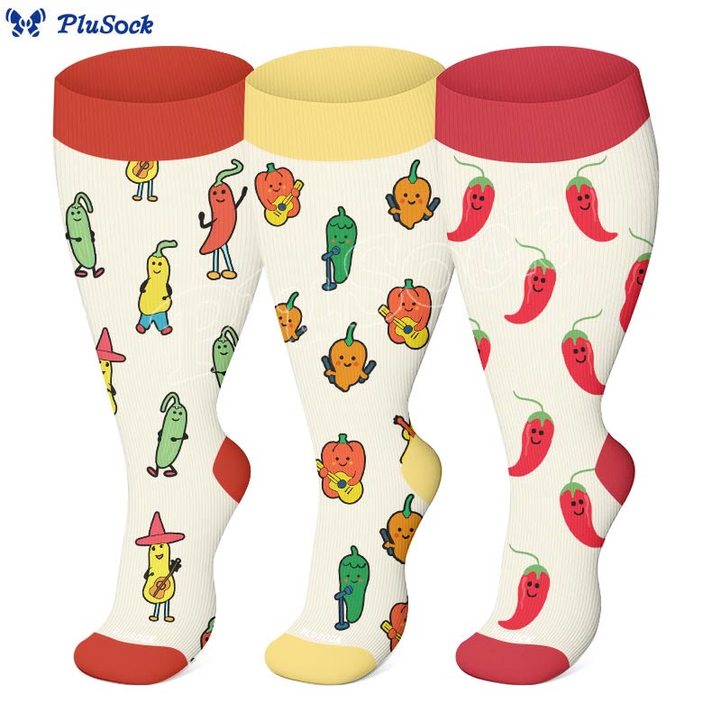 Chaussettes de compression Rock Vegetables grandes tailles (3 paires) - image 0