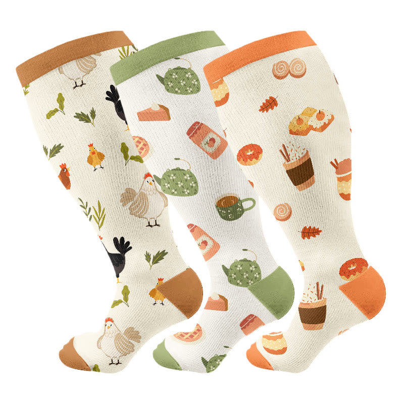 Chaussettes de compression Country Life grandes tailles (3 paires) - Multicolore - 4XL - image 1