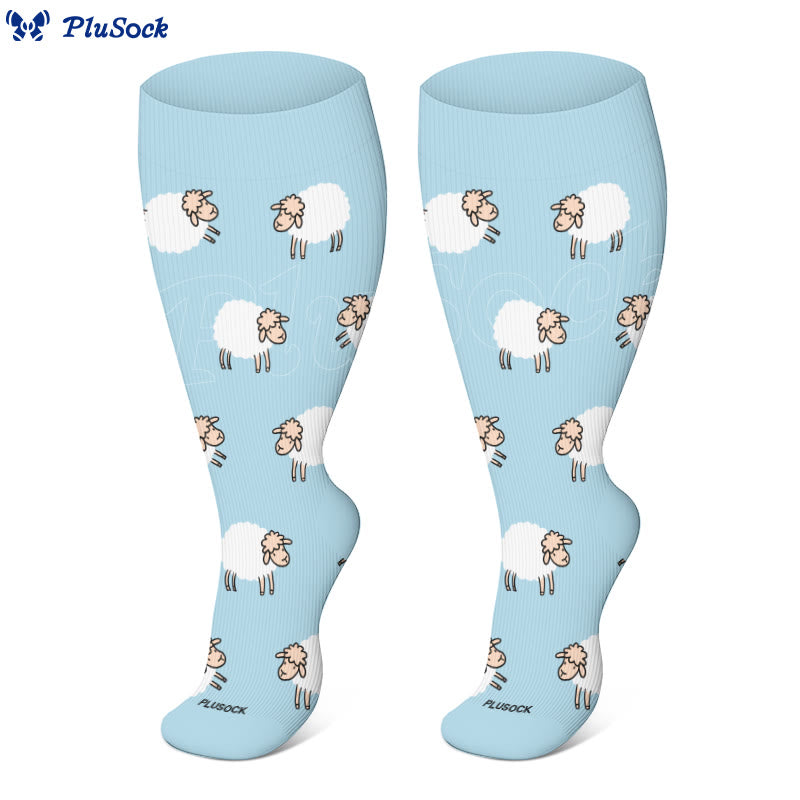 Chaussettes de compression grandes tailles, collection animaux mignons (3 paires) - image 3