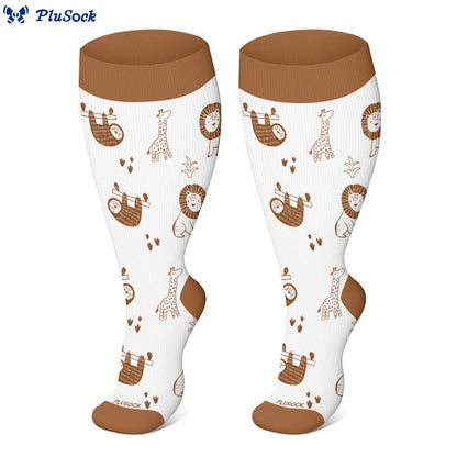 Chaussettes de compression grandes tailles, collection animaux mignons (3 paires) - image 4