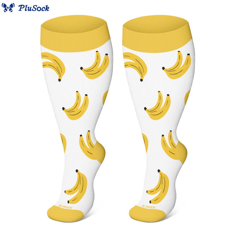 Chaussettes de compression grandes tailles à motifs pommes, bananes et tomates (3 paires) - image 6