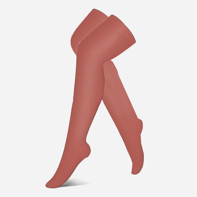 Chaussettes de compression montantes à pois roses (3 paires) - Vin - S/M - image 2