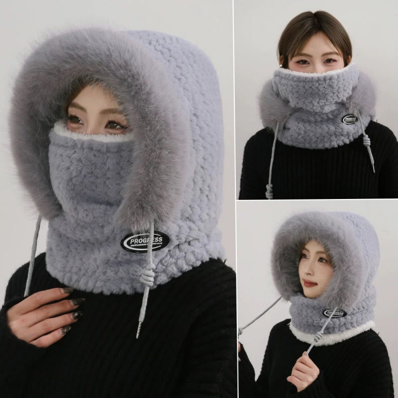 Écharpe à capuche intégrale pour une protection hivernale optimale - Gris - One Size - image 3