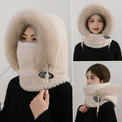 Écharpe à capuche intégrale pour une protection hivernale optimale - Beige - One Size - image 4