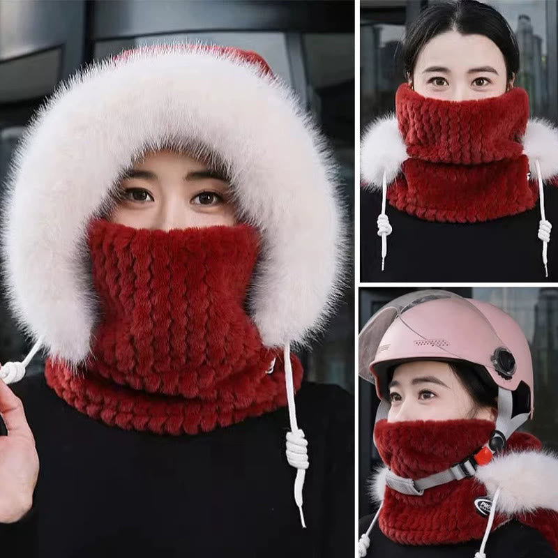 Écharpe à capuche intégrale pour une protection hivernale optimale - Rouge - One Size - image 5