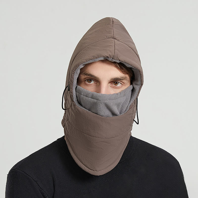 Écharpe à capuche coupe-vent pour l'équitation en extérieur - Café - One Size - image 1