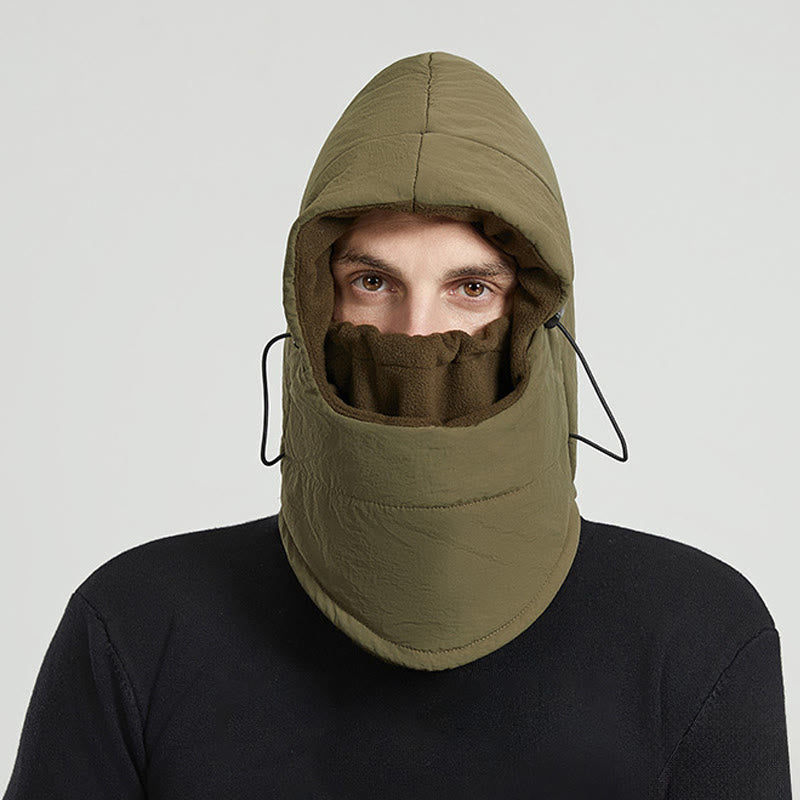 Écharpe à capuche coupe-vent pour l'équitation en extérieur - Vert armée - One Size - image 3