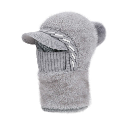 Bonnet trappeur en polaire chaude avec écharpe à capuche - Gris - One Size - image 16