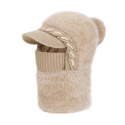 Bonnet trappeur en polaire chaude avec écharpe à capuche - Kaki - One Size - image 17