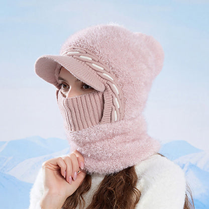 Bonnet trappeur en polaire chaude avec écharpe à capuche - image 4