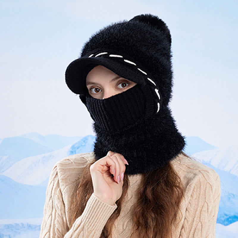 Bonnet trappeur en polaire chaude avec écharpe à capuche - image 3