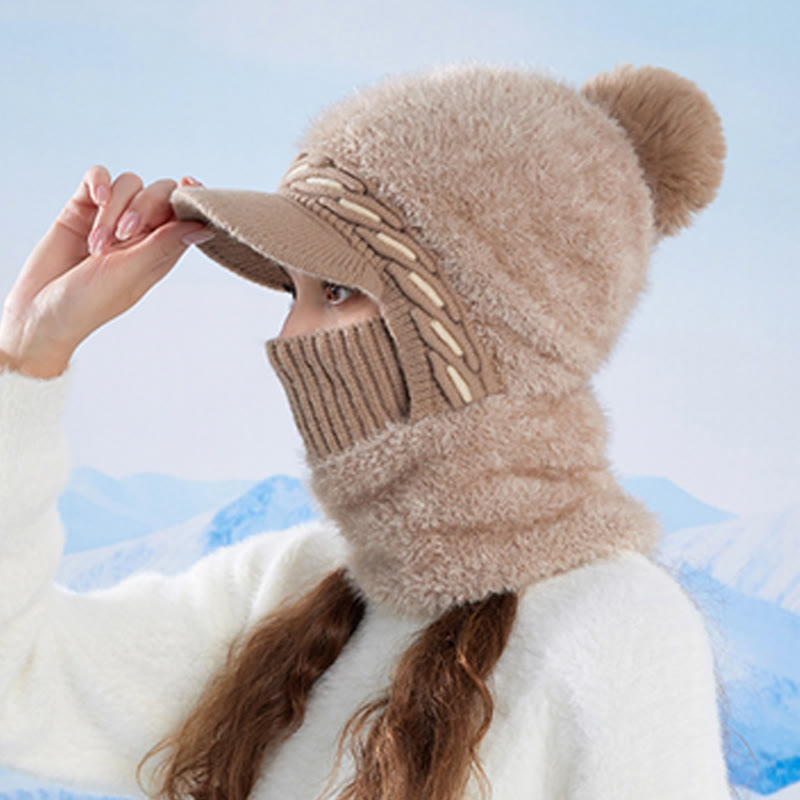 Bonnet trappeur en polaire chaude avec écharpe à capuche - image 8