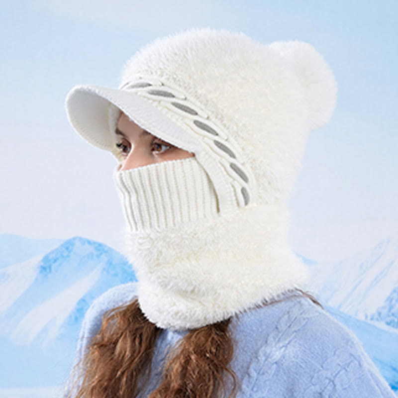 Bonnet trappeur en polaire chaude avec écharpe à capuche - image 10