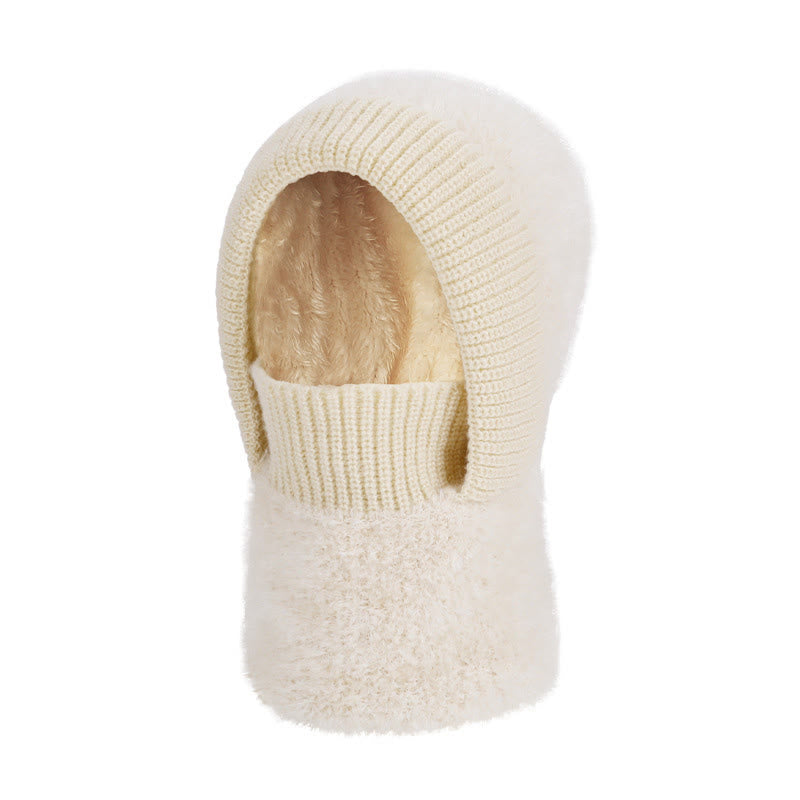 Écharpe chaude d'hiver à capuche - Beige - One Size - image 9