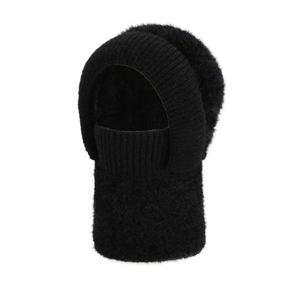 Écharpe chaude d'hiver à capuche - Noir - One Size - image 11