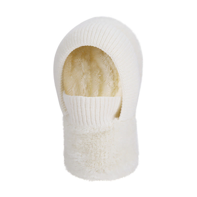 Écharpe chaude d'hiver à capuche - Blanc - One Size - image 10